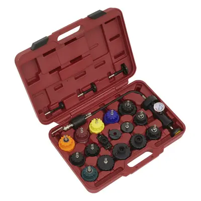 20 Piece Cooling System Pressure Testing Kit - Leakage Tester Set - Storage Case