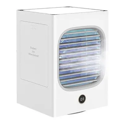 (Milk White) Mini Air Cooler Portable Small Fan Low Noise Wind Air Circulation Humidification Fa