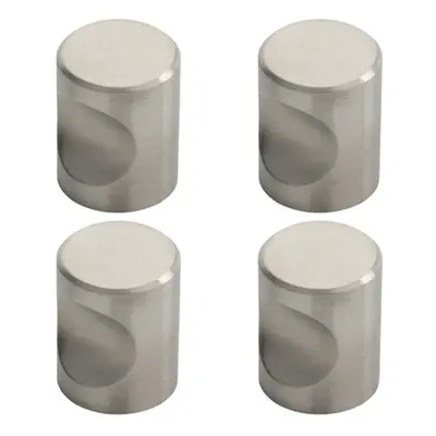 4x Cylindrical Cupboard Door Knob 20mm Diameter Stainless Steel Cabinet Handle