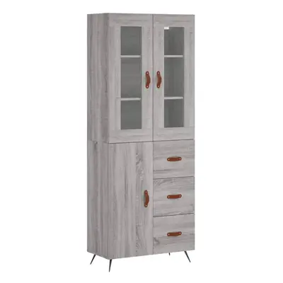 vidaXL Highboard Sideboard Cupboard Side Cabinet Grey Sonoma Engineered Wood