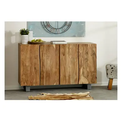 Living Live Edge Wooden Large Sideboard Cupboard Door Internal Shelf Storage