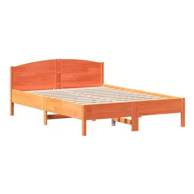 (brown, x cm) vidaXL Bed Frame with Headboard Bed Base White 140x200 cm Solid Wood Pine