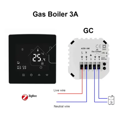 (ZigBee-3A-Gas Boiler) Electric Floor Heating Room Thermostat Water Gas Boiler Smart WiFi / Indo