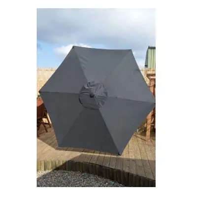 2.7m Wind Up Parasol with Steel Shaft Outdoor Garden Patio