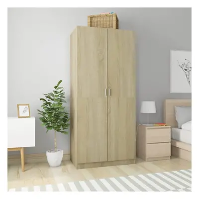 vidaXL Wardrobe Sonoma Oak Chipboard Clothing Storage Cabinet Shelf Orangiser