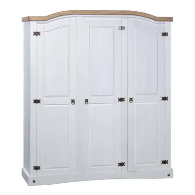 vidaXL Wardrobe Clothes Cabinet Closet Mexican Pine Corona Range Doors White