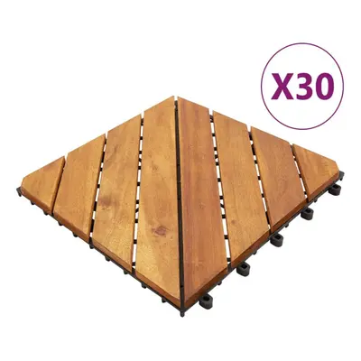 vidaXL 30x Solid Wood Acacia Decking Tiles Brown Garden Wooden Floor Tile