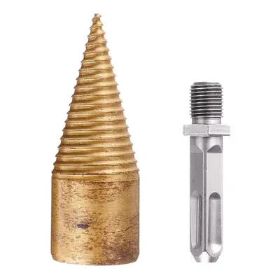 (32mm Square Shank) 32/42mm Titanium Coated HSS Firewood Splitter Drill Bit Wood Drilling Tools 