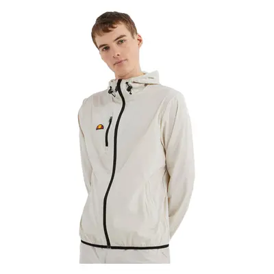 (L, Stone) Ellesse Mens Losali Chest Pocket Adjustable Hood Full Zip Golf Jacket