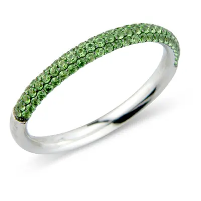 Jewelco London 18ct White Gold Green Garnet Pave-set Eternity Wedding Ring - 2.5mm - RBNR02342