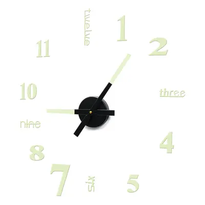 (47inch) 27/37/47 inch 3D DIY Wall Clock Silent Large Quartz Luminous Wall Night Clocks