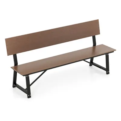 183cm Outdoor 4-Person Bench Bench w/ Weatherproof Backrest & Seat