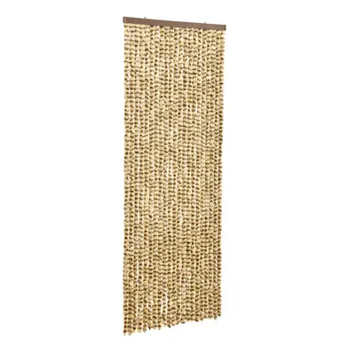 vidaXL Fly Curtain Door Curtain Fly Screen Beige and Brown 100x200 cm Chenille