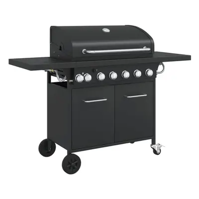 vidaXL Gas BBQ Grill with Burners Gas Barbecue Black Powder-coated Steel