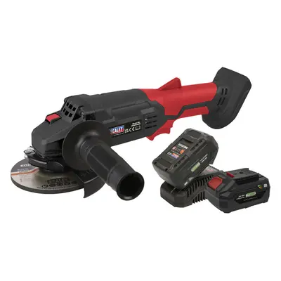 20V Cordless Angle Grinder & 2x Lithium Ion Batteries - 115mm Quick Change Discs