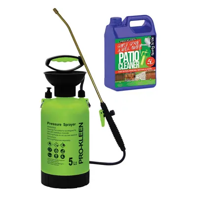 (5L Sprayer with Pro-Kleen Ready to Use Simply Spray & Walk Away Patio Cleaner x 5L) Garden Spra