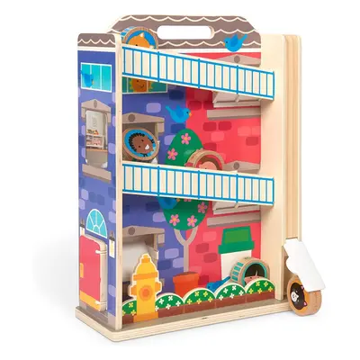 Melissa & Doug GO Tots Wooden Town House Tumble with Discs