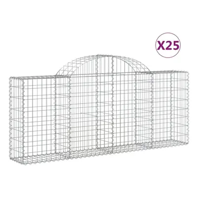 (200 x x 80/100 cm/ pcs) vidaXL Arched Gabion Basket Stone Basket Gabion Retaining Wall Galvanis