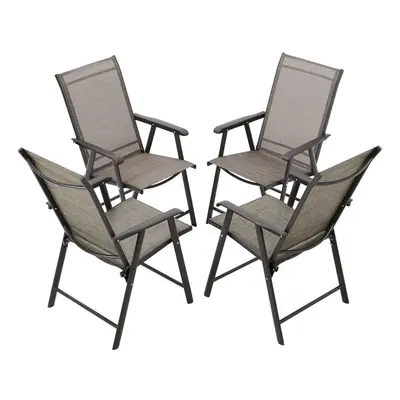 4pcs Garden Dining Chair Folding Chairs Set Outdoor Patio Furniture