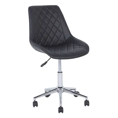 Desk Chair Faux Leather Black MARIBEL