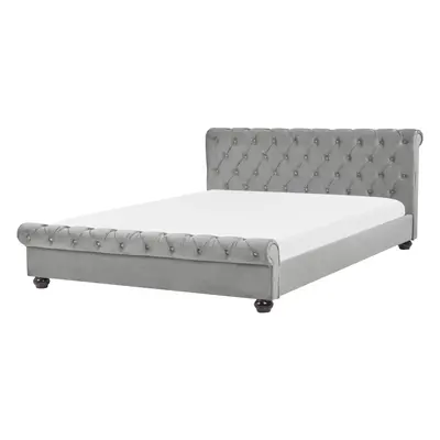 Slatted Bed AVALLON x cm (EU Super King) Velvet Grey