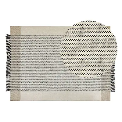 Wool Area Rug x cm Beige and Black DIVARLI