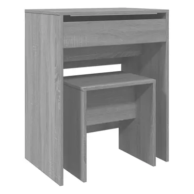 (grey sonoma) vidaXL Dressing Table and Stool Bedroom Cosmetic Table Vanity Makeup Table