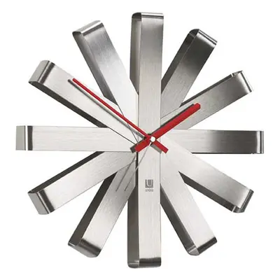 Umbra Ribbon Brushed Steel Wall Clock, 30.48 cm- Nickel