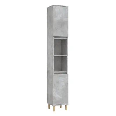 (concrete grey) vidaXL Bathroom Cabinet Cupboard Tallboy Unit Storage Cabinet Engineered Wood