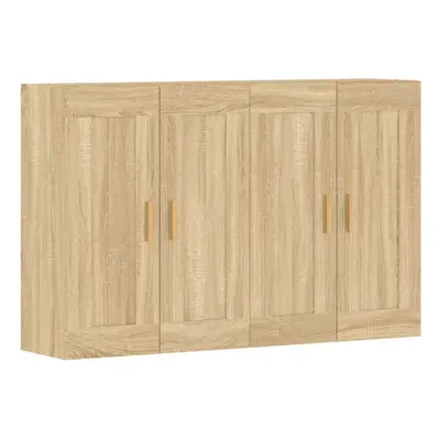 vidaXL Wall Mounted Cabinets Side Cabinet pcs Sonoma Oak Engineered Wood