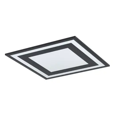 Wall / Ceiling Light Black Modern 450mm Square Slim Panel 24W Built in LED