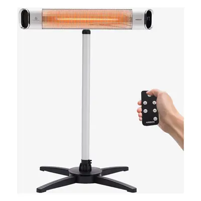 AREBOS Infrared Heater W with Remote Control | with Tripod | Height Adjustable | Tilt Angle Heat