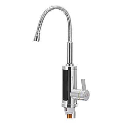 (Silver) 3KW Instant Hot Water Tap Electric Faucet Heater Kitchen Temperature Display