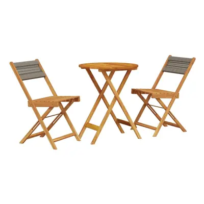 vidaXL Bistro Set Piece Outdoor Bar Set Grey Polypropylene and Solid Wood