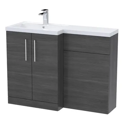 Furniture Combination Vanity Basin and WC Unit Left Hand - 1100mm x 390mm - Anthracite