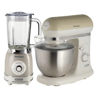 Ariete ARPK36 Retro Style Jug Blender and Stand Mixer Set, Vintage Design Cream