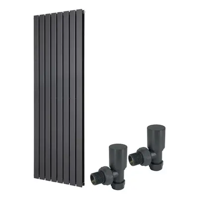 (1600 x 546mm Double) Warmehaus Flat Panel Horizontal Vertical Radiator with Angled Valves