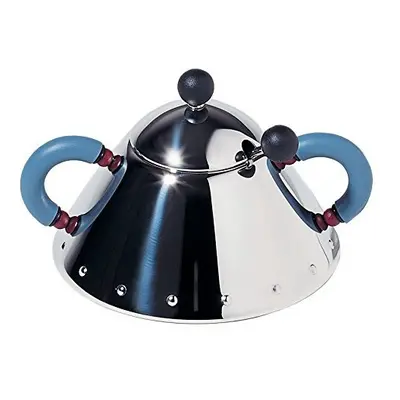 Alessi Sugar Bowl and Spoon in Stainless Steel, Blue