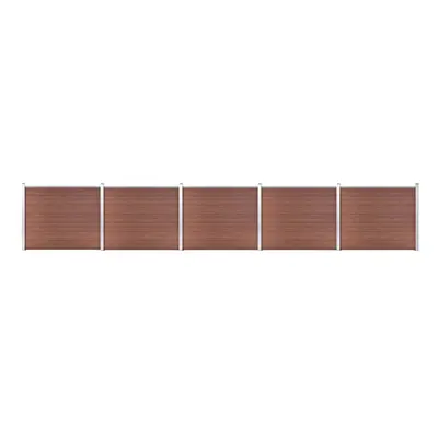 Fence Panel Set WPC 872x146 cm Brown