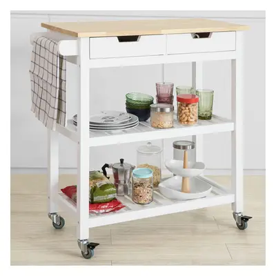 SoBuyÂ® FKW68-WN, Kitchen Storage Trolley Serving Trolley Kitchen Shelf