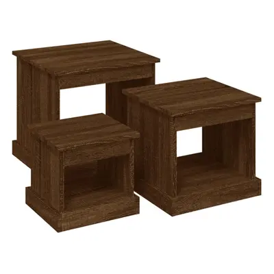 (brown oak) vidaXL Coffee Tables Living Room End Table Side Table pcs Engineered Wood