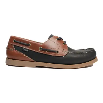 (9.5 (Adults')) Lymington Navy Nubuck/Brown Waxy Leather Mens Deck Shoes