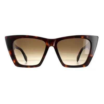 Alexander McQueen Sunglasses AM0299S Dark Havana Brown Gradient