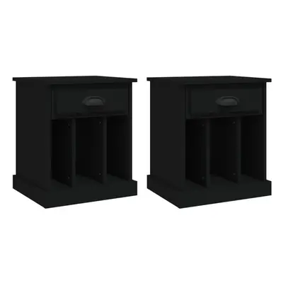 (black, pcs) vidaXL Bedside Cabinets Bedside Table Nightstand Telephone Stand Table Bedroom