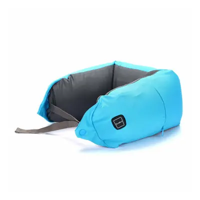 (Blue) Heating U-Shaped Pillow Soft USB Neck Pillow Outdoor Travel Gear Adjustable Winter Warm S