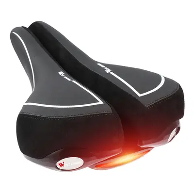 Bicycle Saddle With Taillight Cycling Cushion Shockproof Breathable Bike Rear Light