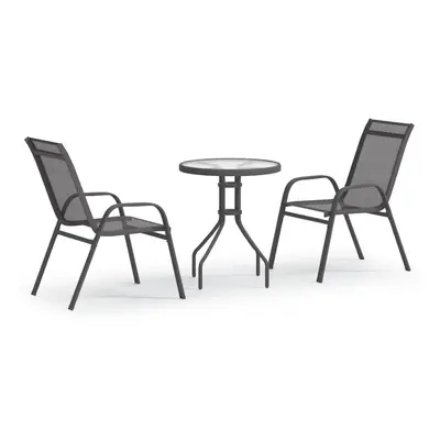 (grey) vidaXL Garden Bistro Set Piece Patio Armchair Table and Chair Multi Colours