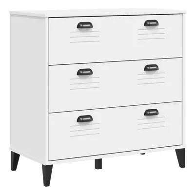 (white) vidaXL Drawer Cabinet Office File Cabinet Storage Cabinet Solid Wood Pine