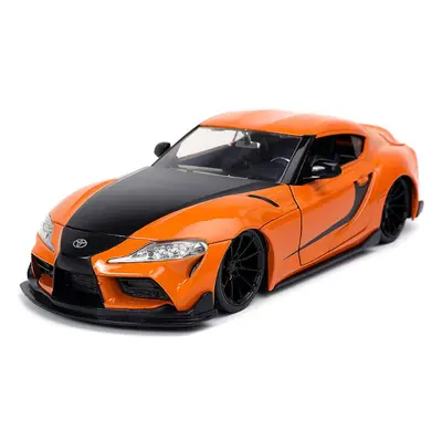 Jada Toyota Supra Orange with Black Stripes \Fast & Furious F9\" (2021) Movie 1/24 Diecast Model