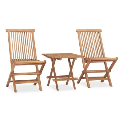 vidaXL Solid Teak Wood Folding Outdoor Dining Set Piece Outdoor Furniture